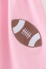 Pink football applique everyone has fun dress