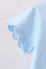 Blue Scalloped Shorts Set