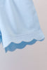 Blue Scalloped Shorts Set
