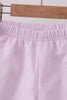 Pink Seersucker Stripe Scalloped Shorts Set