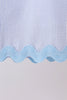 Blue Seersucker Stripe Scalloped Dress