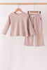 Beige scalloped pants set