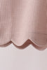 Beige scalloped pants set