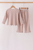 Beige scalloped pants set