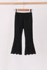 Black scalloped bell pants