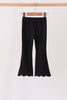 Black scalloped bell pants