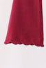 Maroon scalloped bell pants
