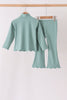 Sage scallped zipper active set