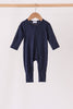 Navy zipper bamboo romper