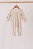 Beige zipper bamboo romper