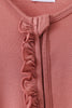 Dusty rose ruffle zipper bamboo romper – view 2