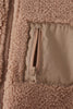 Beige fleece zipper jacket