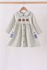 Sage turkey embroidery dress
