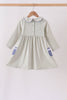 Sage turkey embroidery dress