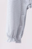 Sage turkey embroidery ruffle stripe romper