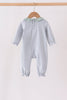 Sage turkey embroidery ruffle stripe romper