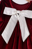 Maroon velvet bow dress