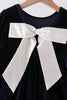 Navy velvet bow dress