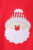 Red christmas santa embroidery pants set
