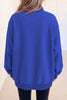 Black Oversize Drop Shoulder Reversible Mock Neck Sweatshirt