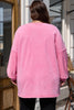 Pink Plus Size Mineral Wash Drop Shoulder Round Neck Sweatshirt