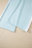 Mist Blue Contrast Trim Round Neck Pocketed Boxy Tank Top Wide Leg Pant Set