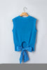 Myosotis Slim Knit Polka Dot Knot Back Cropped Sweater Tank