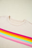 Beige Vibrant Striped Detail Athleisure 2pcs Short Set