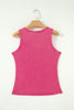 Blue Vintage Distressed Ribbed Mineral Wash Tank Top