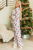 Light Grey Christmas Printed Shirt and Pants Pajama Set