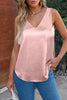 Pink Deep V Neck Loose Tank Top