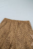 Khaki Plus Size Leopard Print Western Star Patched Jogger Pants