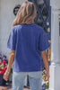Blue Independence Day Star Printed Mineral Wash T Shirt