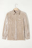 Golden Fleece Loose Fit Chest Pockets Buttoned Velvet Shirt