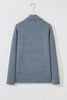 Medium Grey Ribbed Knit Buttons Front Flap Pocket Casual Shacket