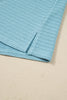 Light Blue Textured Drop Shoulder Plus Size Knit Top