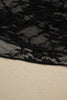 Black Sheer Floral Lace Lettuce Trim Mock Neck Long Sleeve Top