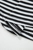 Khaki Stripe Thermal Knit Drop Shoulder Casual Top