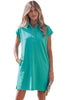 Sea Green Relaxed Fit Polo T Shirt Dress