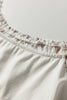 White Floral Lace Patchwork Square Neck Long Sleeve Top