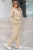 Jet Stream Lace Drawstring Pullover Hoodie and High Waist Pants Corduroy Suit