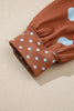 Red Polka Dot Print Contrast Detail Oversized Tunic Sweatshirt
