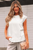 White Lace Patchwork Cap Sleeve Round Neck T Shirt