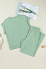 Canton Cuffed Short Sleeve Tee Raw Seam Patch Pocket Drawstring Pants Set