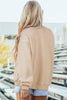 Black Oversize Drop Shoulder Reversible Mock Neck Sweatshirt