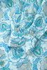 Sky Blue Paisley Print Puff Sleeve Loose Shirt
