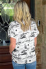 Chestnut Desert Sand Print Short Sleeve Knit Top