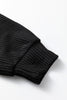 Black MERRY Corded Long Sleeve Top and Pockets Pants Set