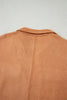 Thai Curry Collared V Neck Faux Suede Short Sleeve Shift Mini Dress