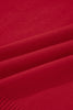 Fiery Red Contrast Trim Big Bow Accent Holiday Cropped Sweater